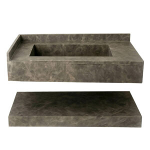 Lavabo suspendue avec etagere en marbre Tindra LMET100