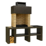 Barbecue extérieure en briques et marbre BPM14