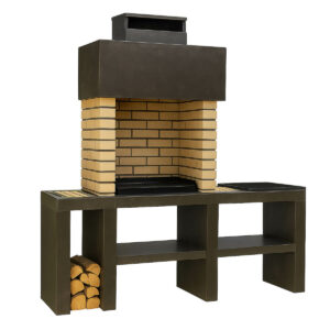 Barbecue de jardin en marbre et briques BPM14