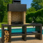 Barbecue extérieure en briques et marbre BPM14 couv