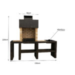 Barbecue extérieure en briques et marbre BPM14 dim