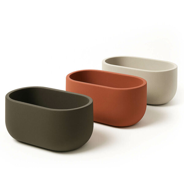 Jardinière rectangulaire arrondie en béton modèle AERO80