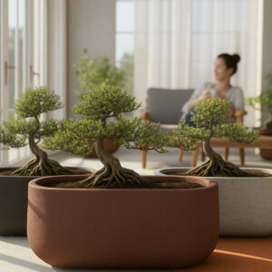 Jardinière rectangulaire arrondie en béton modèle AERO80