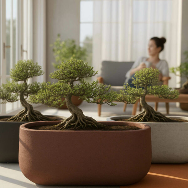 Jardinière rectangulaire arrondie en béton modèle AERO80 couverture