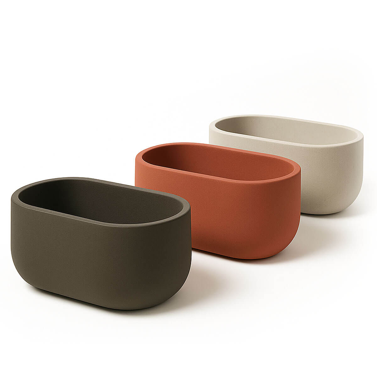 Jardinière rectangulaire arrondie en béton modèle AERO80