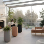 Pot de fleur conique en béton leger modèle TERRA70 couverture