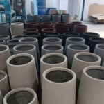 Pot de fleur conique en béton leger modèle TERRA70 reel