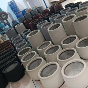 Pot de jardin ovale en béton fibré modèle LUNA50