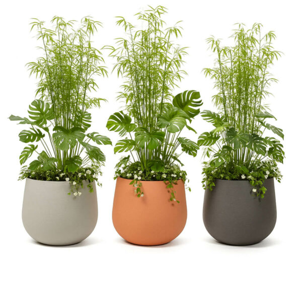 Pot de jardin ovale en béton fibré modèle LUNA50