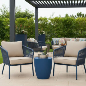 Table Basse avec Trou à seau en résine H40 D45 cm