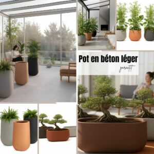 Pot de jardin ovale en béton fibré modèle LUNA50