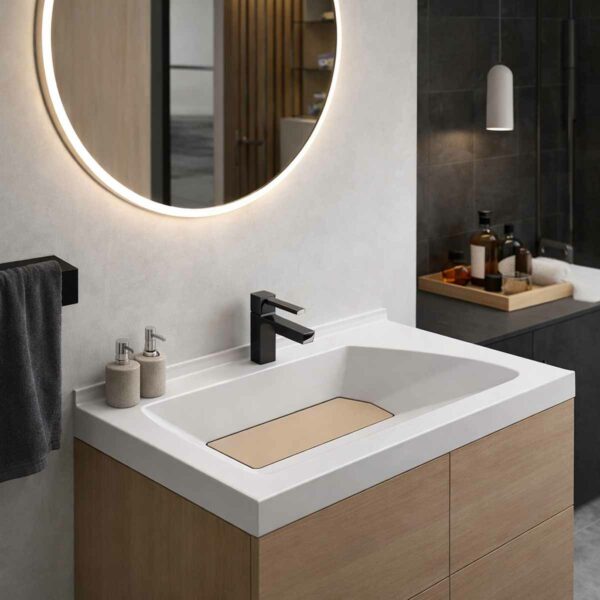 Lavabo de salle de bain en Stonflex EVA80 blanc couv