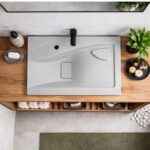 Lavabo encastré pour salle de bain en Stonflex LUX80 couv