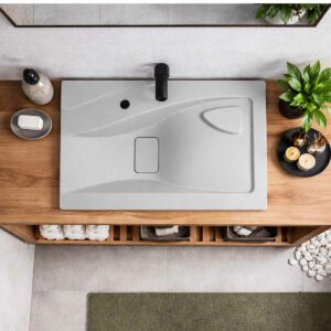 Lavabo encastré pour salle de bain en Stonflex LUX80