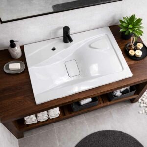 Lavabo encastré pour salle de bain en Stonflex LUX80