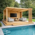 Pergola pour jardin en bois tali Ref PB432.7 couv