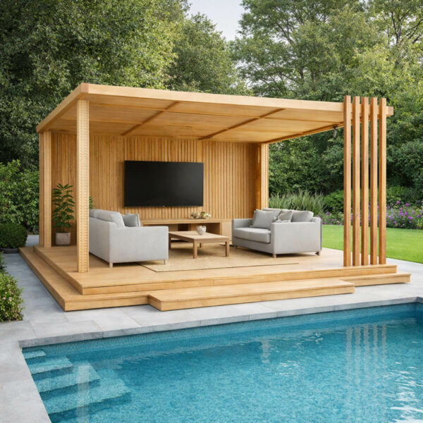 Pergola pour jardin en bois tali Ref PB432.7 couv