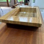 Vasque a poser en bois africain marbré VBA7045 reel2