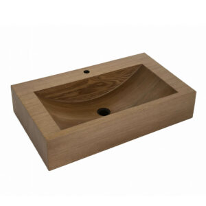Vasque a poser en bois africain marbré VBA8040