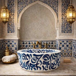 Vasque a poser en céramique marocain VCM03