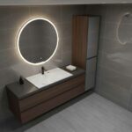 Vasque encastré de salle de bain en Stonflex JURY80 blanc brillant couv
