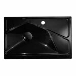 Vasque encastré de salle de bain en Stonflex JURY80 noir brillant