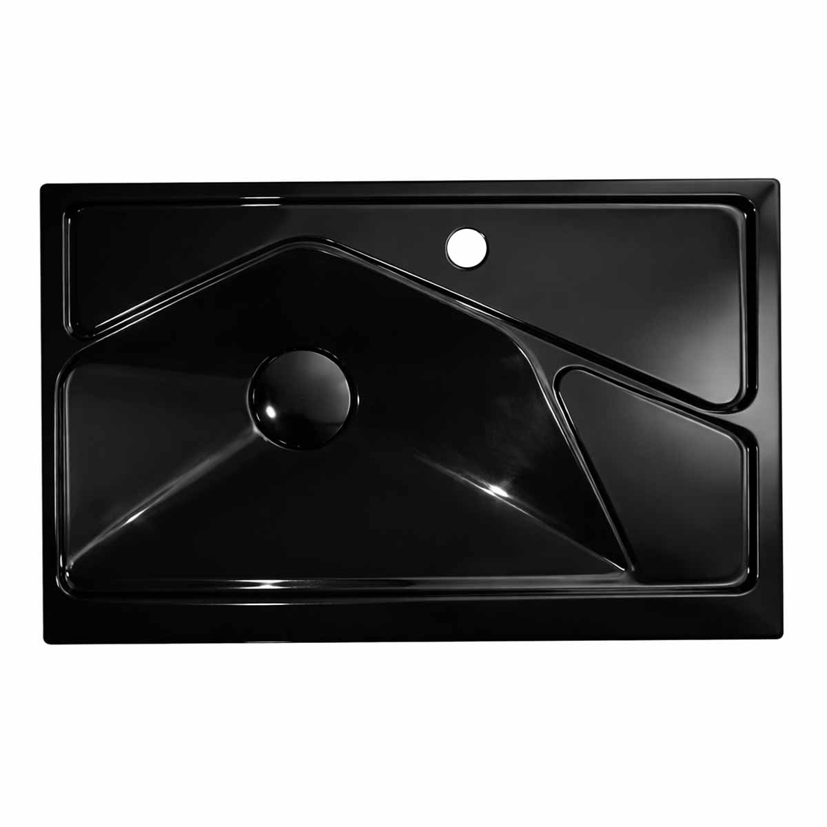 Vasque encastré de salle de bain en Stonflex JURY80 noir brillant