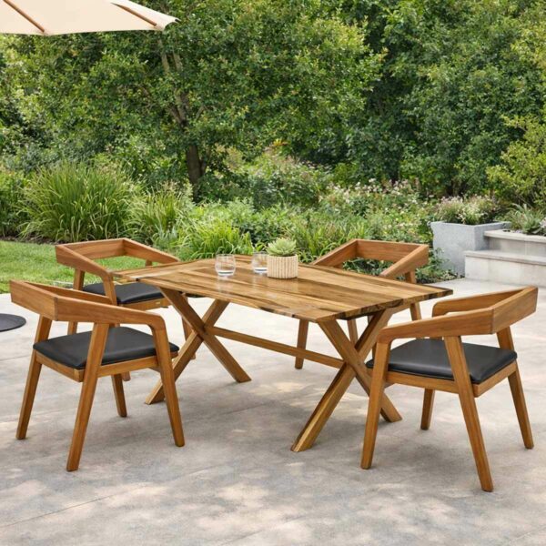 table Table de salle à manger en bois marbré ref TAB-BM160 couverture