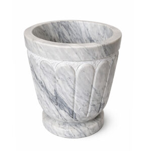 Bassine Hammam en Marbre Blanc H 40 cm