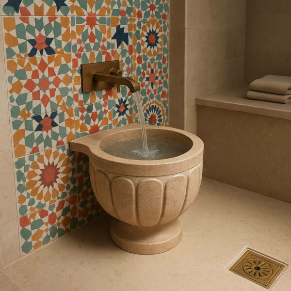 Bassine hammam en marbre Thala couv