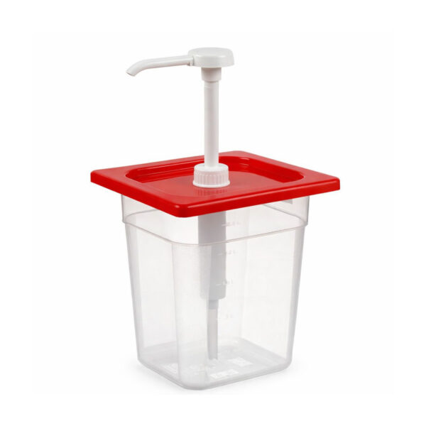 Récipient en plastique avec pompe PP GN 1sur6