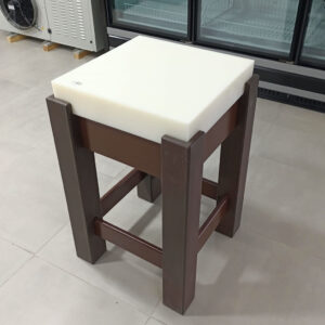 Billot de Boucher Polyéthylène Blanc 50x50x93 cm