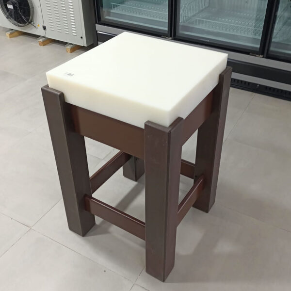 Billot de Boucher Polyéthylène Blanc 50x50x93 cm reel