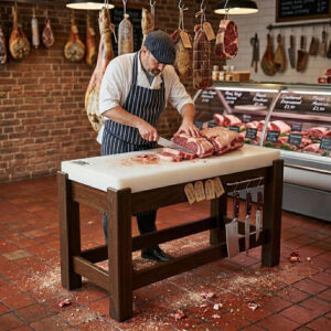 Billot de Boucher Polyéthylène Blanc 100x50x93 cm