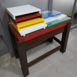 Billot de Boucher Polyéthylène en Blanc 100x50x93 cm couv