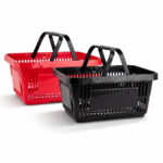 Panier de magasin en plastique de 22L ensemble