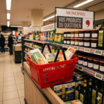 Panier de magasin en plastique de 22Lcouv