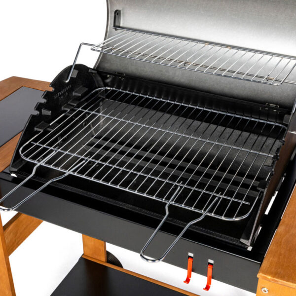 Barbecue au charbon avec chariot en bois INDIA cuve