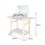 Barbecue au charbon avec chariot en bois INDIA dim