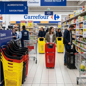 Panier à roulettes en plastique MonoBloc de 75L