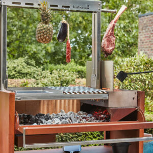 Barbecue au charbon en acier corten et inox modèle PEDRO