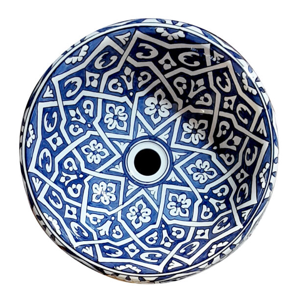 Vasque à Poser Céramique Motif Arabesque Ø 41cm