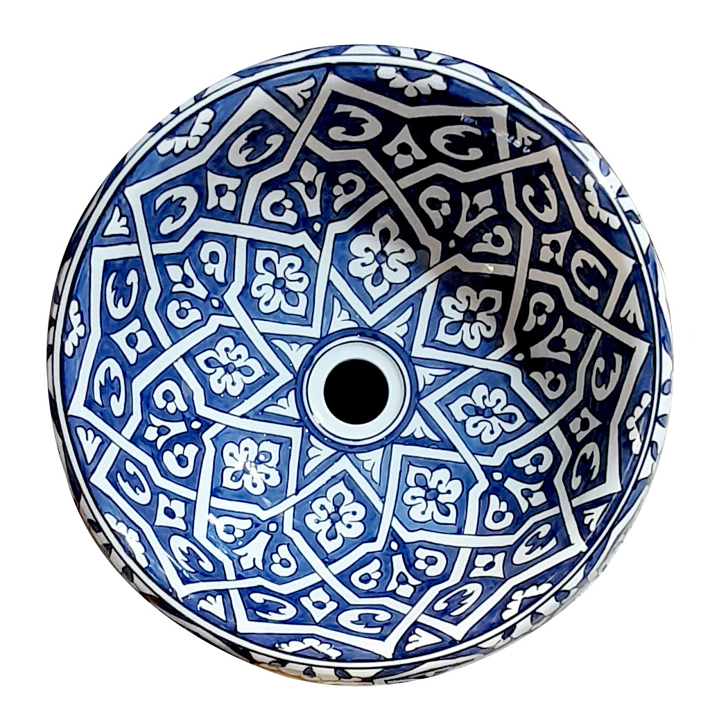 Vasque à Poser Céramique Motif Arabesque Ø 41cm 2 Vasque à Poser Céramique Motif Arabesque Ø 41cm