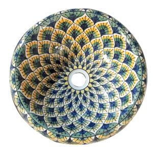 Vasque a poser en céramique Motif Écailles Ø 41cm