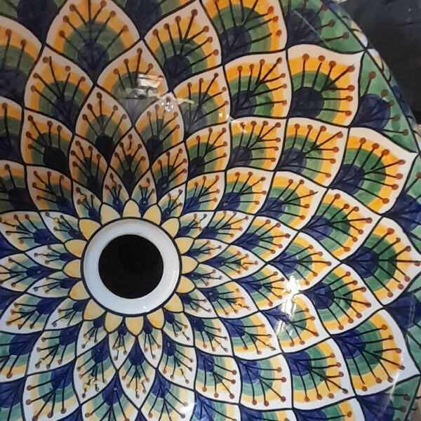 Vasque a poser en céramique Motif Écailles Ø 41cm reel2