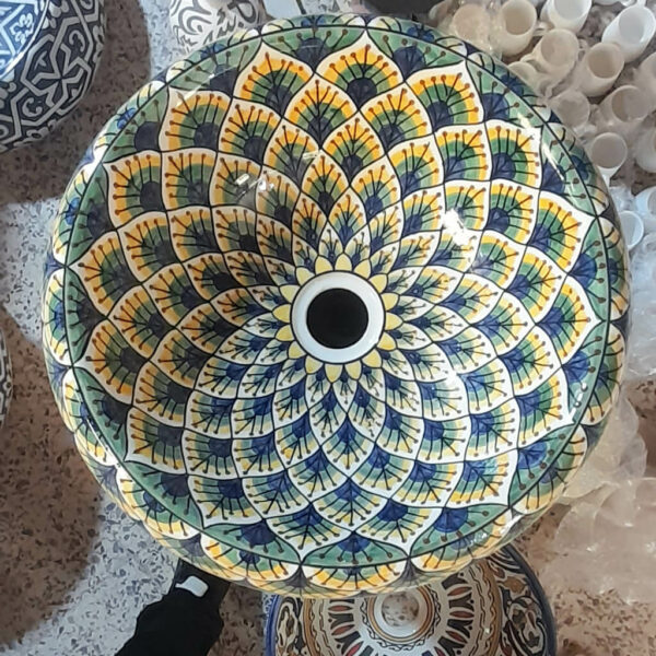 Vasque a poser en céramique Motif Écailles Ø 41cm reel3