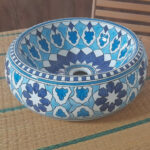 Vasque en Céramique Artisanale Motif Bleu Azur Ø 41cm reel