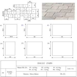 Dallage ZARS effet pierre en micro béton DL-ZA