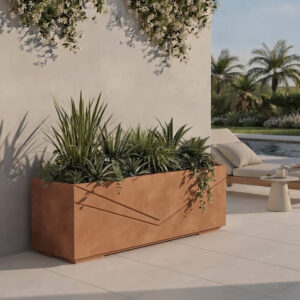 Jardinière Rectangulaire avec lignes géométriques FOLD120