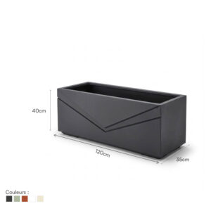 Jardinière Rectangulaire avec lignes géométriques FOLD120